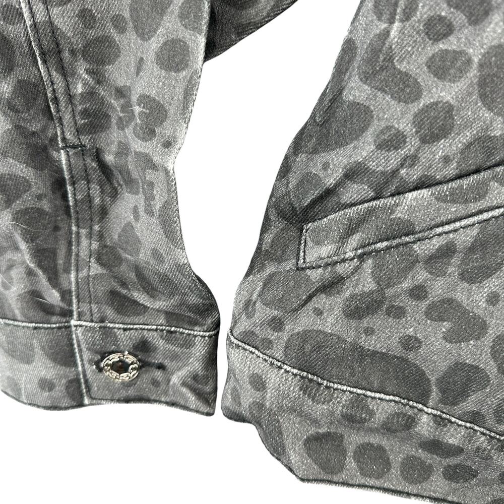 Half Evil 333 Men's Black and Gray Spotted Denim Jacket Retro Streetwear Small - Picture 4 of 6